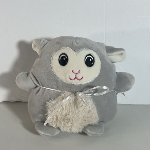 Squishable Round Grey/White lamb Stuffed Gray Plush Toy 6’’ - Picture 1 of 8